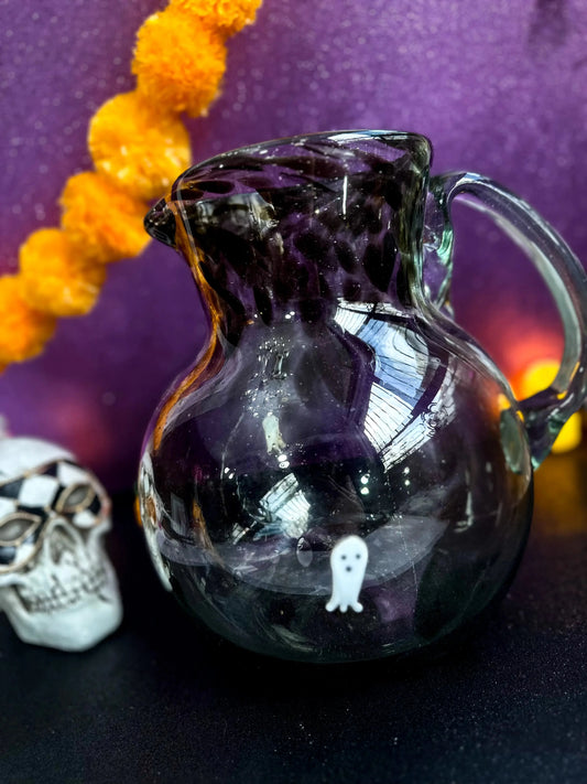 Jarra Jarra Artesanal Soplada a Mano con Charm de Vidrio (halloween)