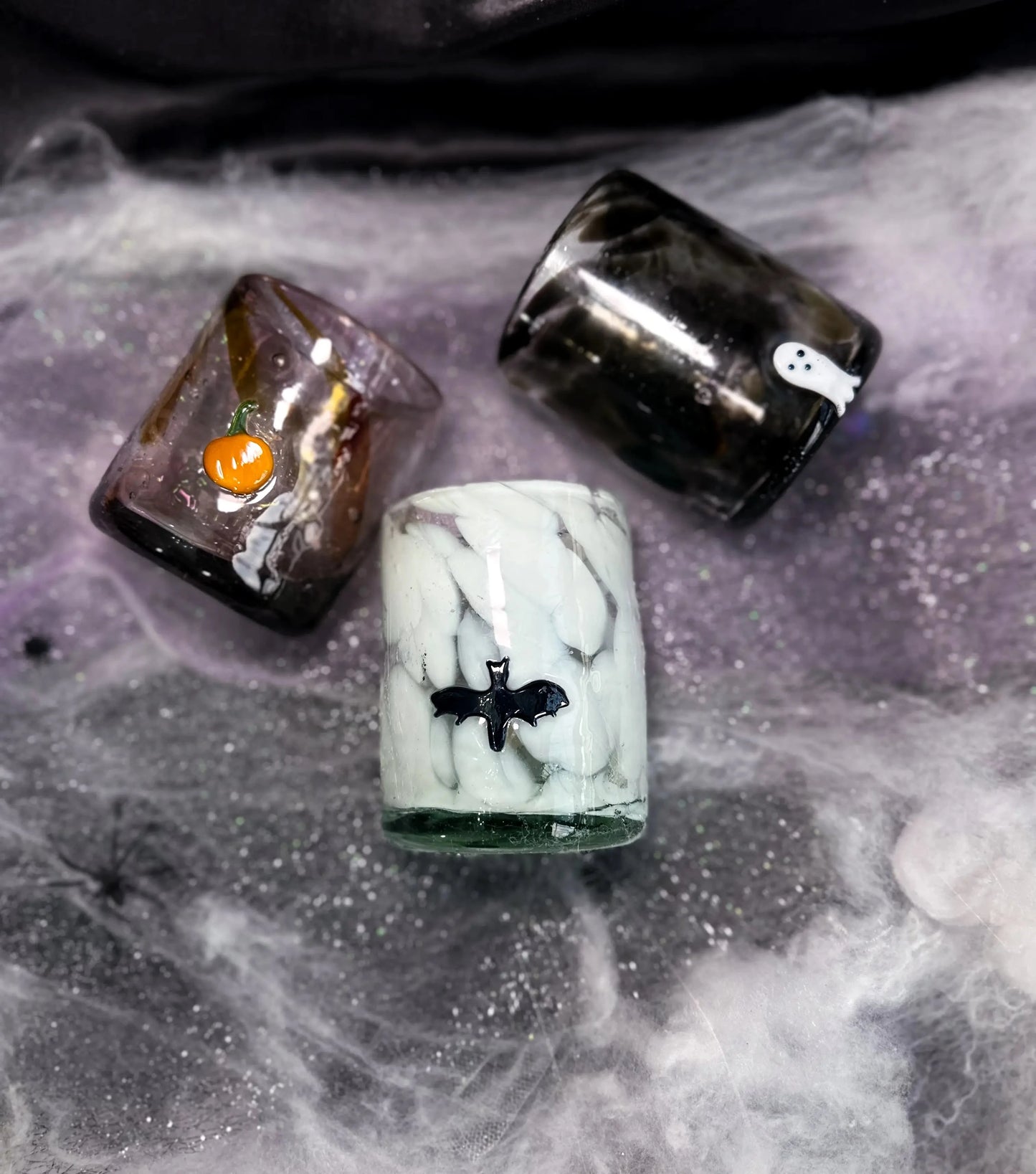 Vasos Vaso Artesanal Soplado a Mano con Charm de Vidrio (halloween)