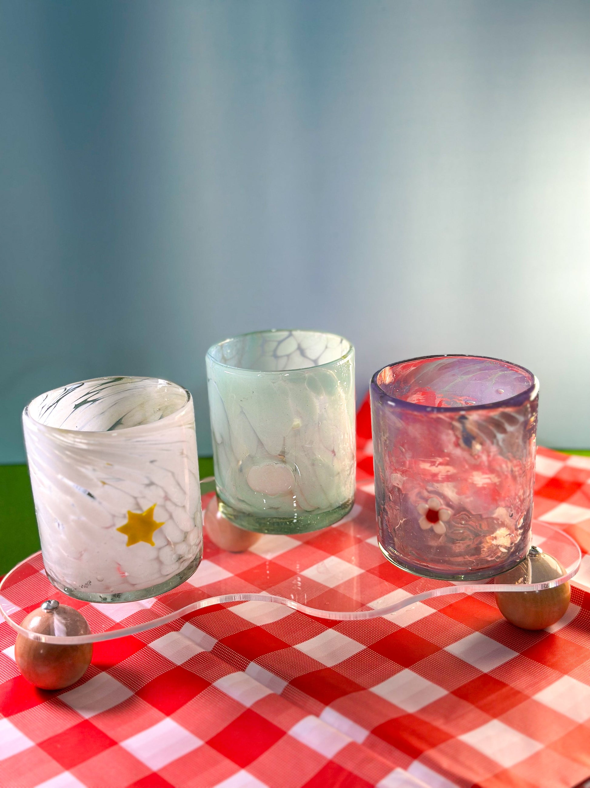 Vasos Vaso soplado a mano con charm – Edición limitada