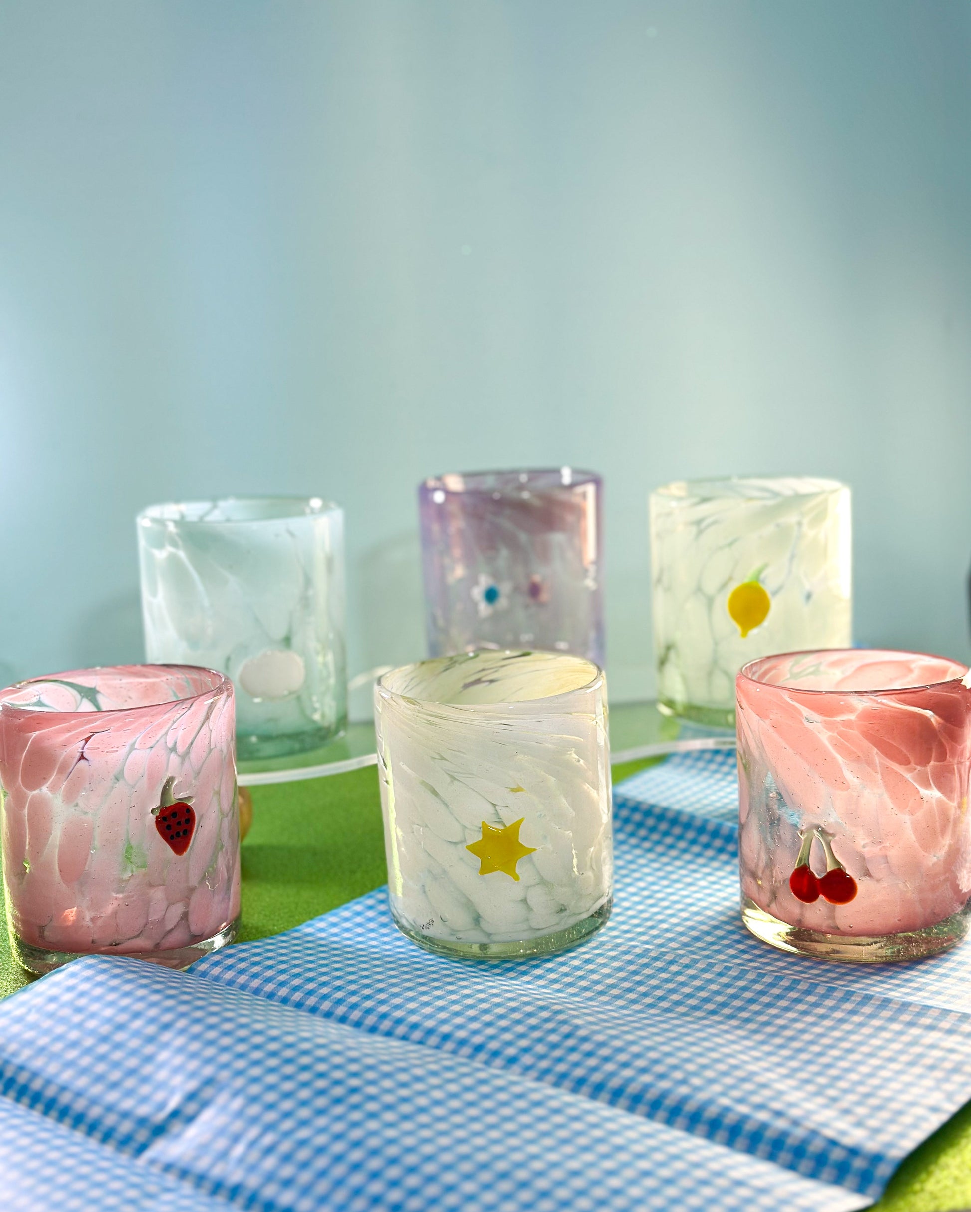 Vasos Vaso soplado a mano con charm – Edición limitada